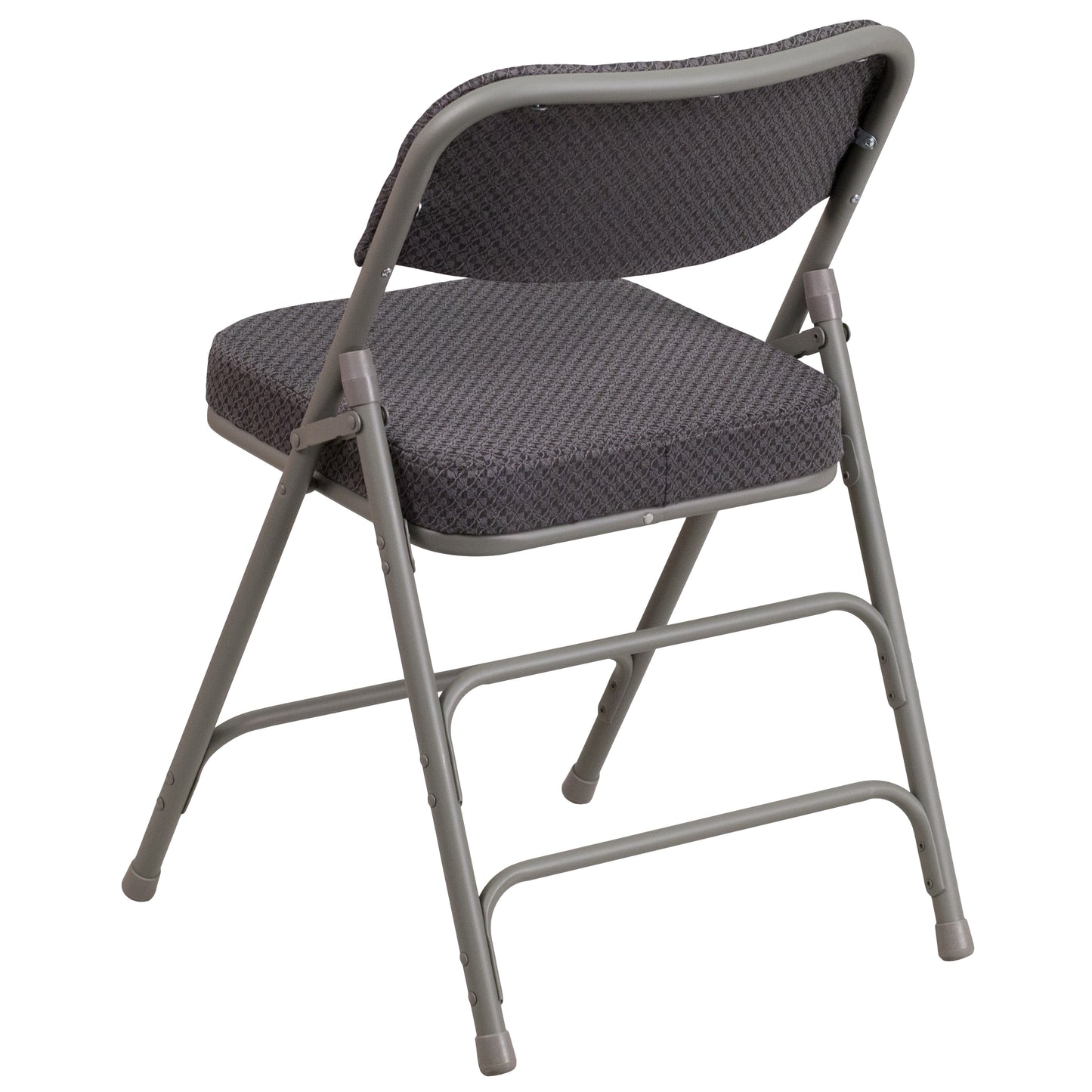 2 Pack HERCULES Series Premium Curved Triple Braced & Double Hinged Gray Fabric Metal Folding Chair Gray 2-AW-MC320AF-GRY-GG