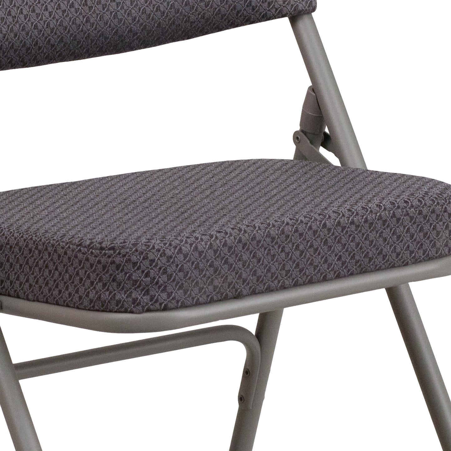 2 Pack HERCULES Series Premium Curved Triple Braced & Double Hinged Gray Fabric Metal Folding Chair Gray 2-AW-MC320AF-GRY-GG