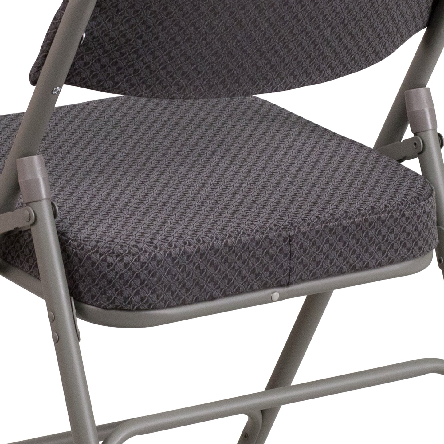 2 Pack HERCULES Series Premium Curved Triple Braced & Double Hinged Gray Fabric Metal Folding Chair Gray 2-AW-MC320AF-GRY-GG
