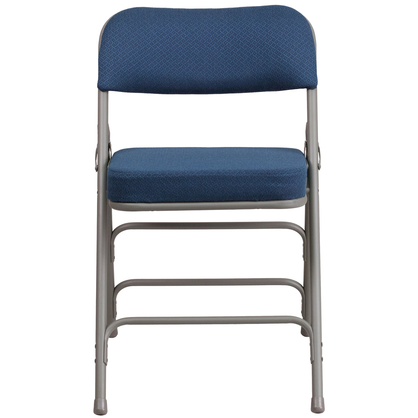 2 Pack HERCULES Series Premium Curved Triple Braced & Double Hinged Navy Fabric Metal Folding Chair Navy