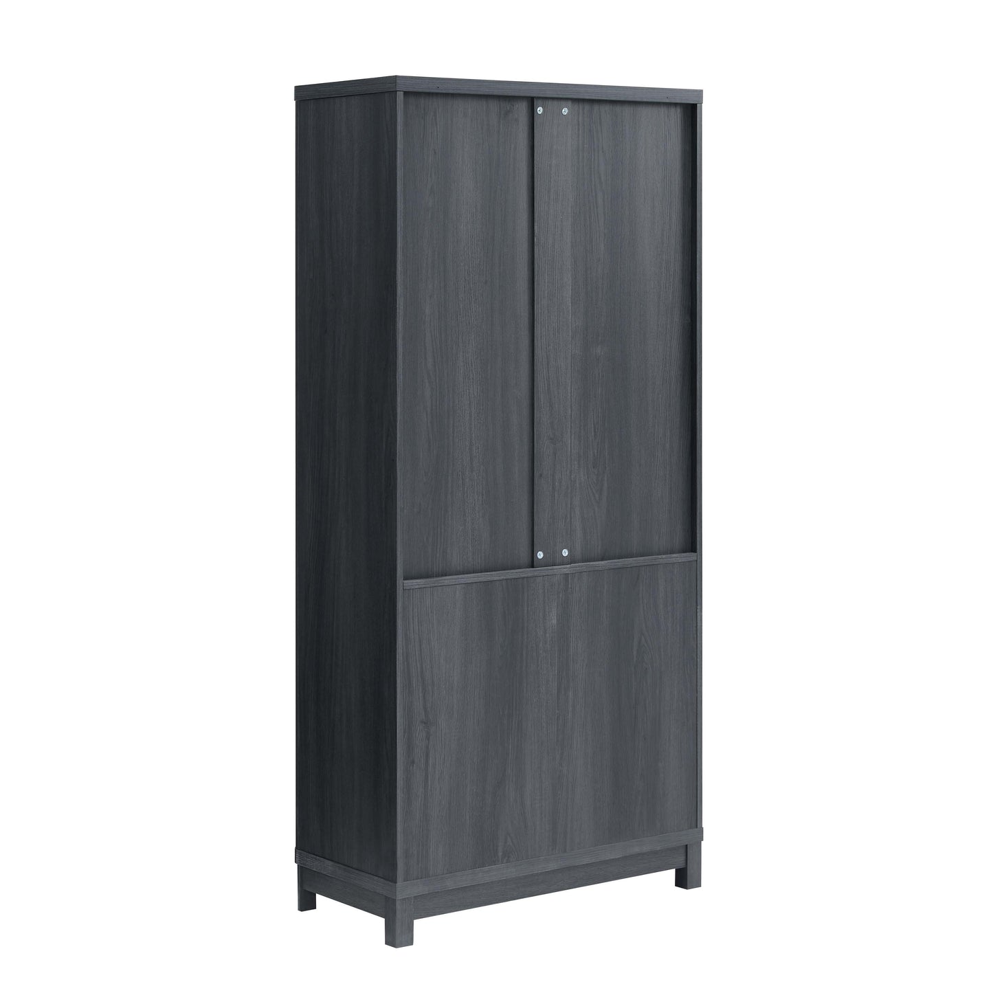 Jodie Mid-Century Modern 31" Bookcase Cabinet in Charcoal Gray (6-Shelf) - Set of 2 2-BC001-GY