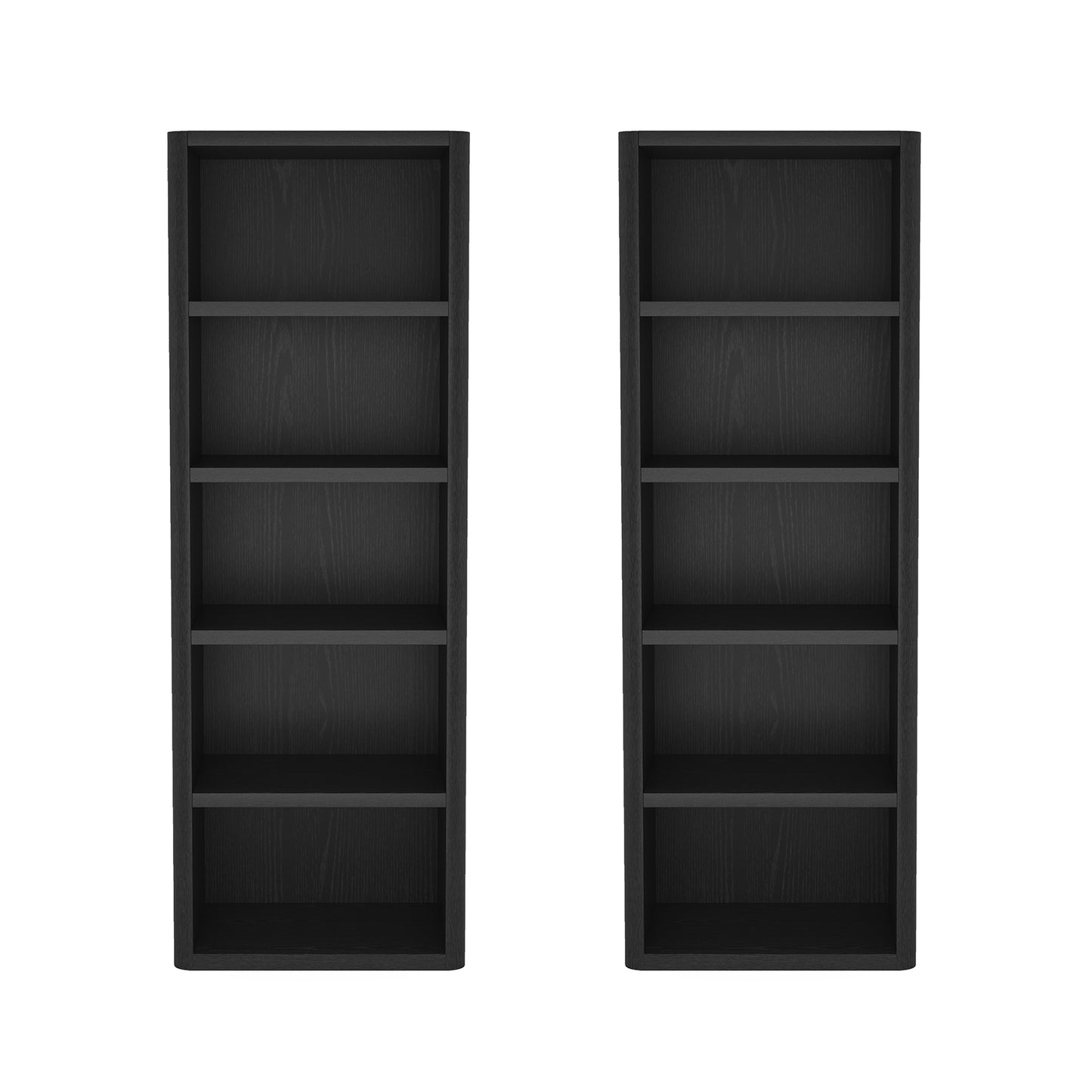 Rivington Modern 28" Open Bookcase in Black - Set of 2 2-BC003-BK