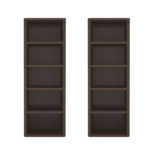 Rivington Modern 28" Open Bookcase in Dark Walnut - Set of 2 2-BC003-BR