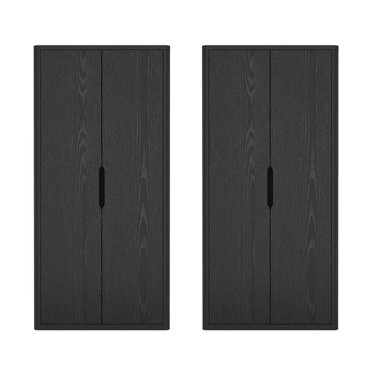 Rivington Modern 38" Bookcase Cabinet in Black - Set of 2 2-BC004-BK