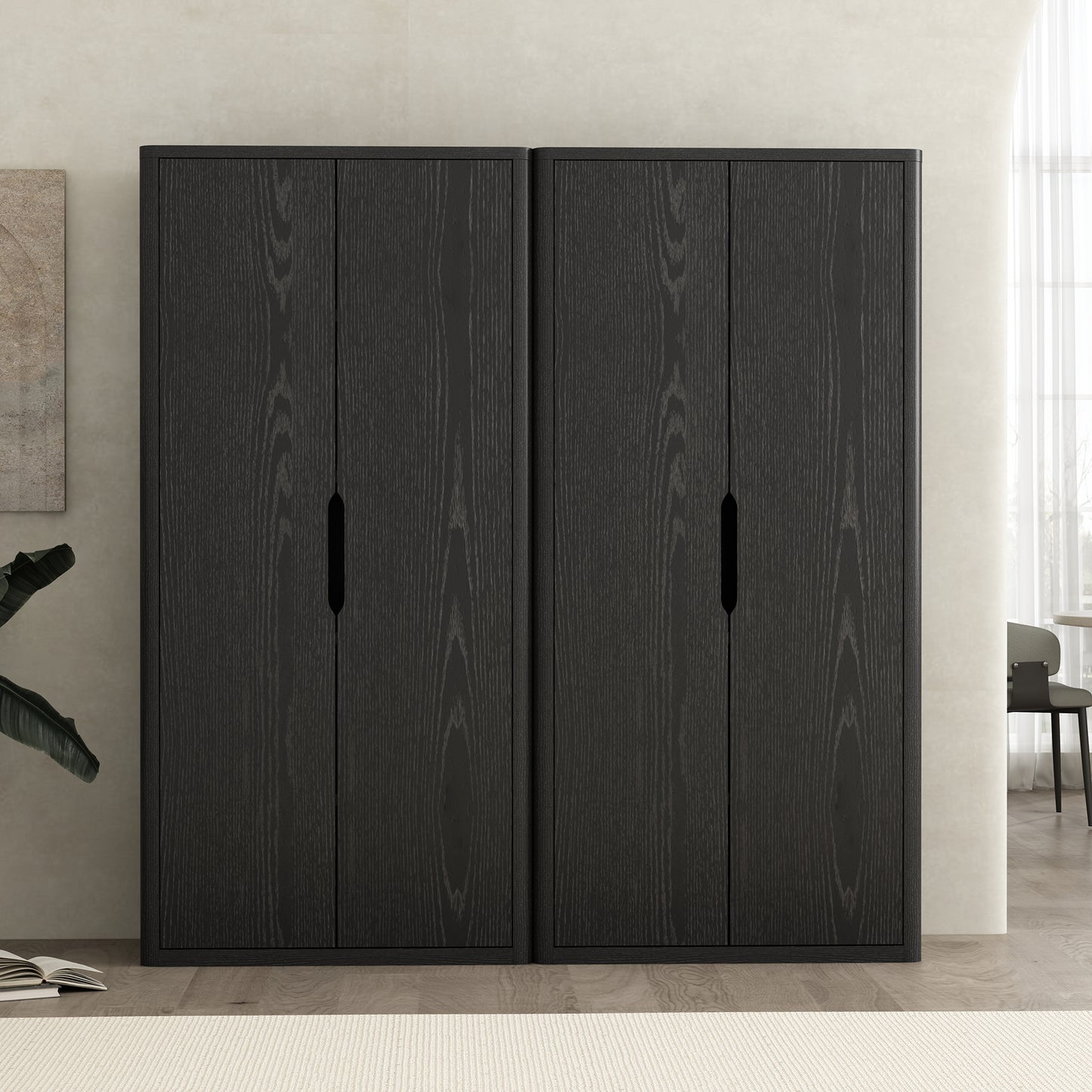 Rivington Modern 38" Bookcase Cabinet in Black - Set of 2 2-BC004-BK