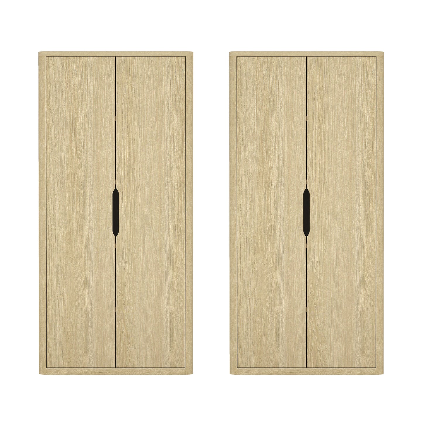 Rivington Modern 38" Bookcase Cabinet in Natural Oak - Set of 2 2-BC004-NA