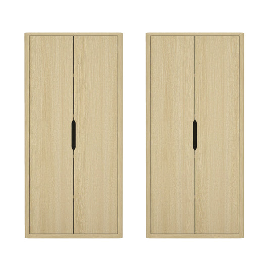 Rivington Modern 38" Bookcase Cabinet in Natural Oak - Set of 2 2-BC004-NA