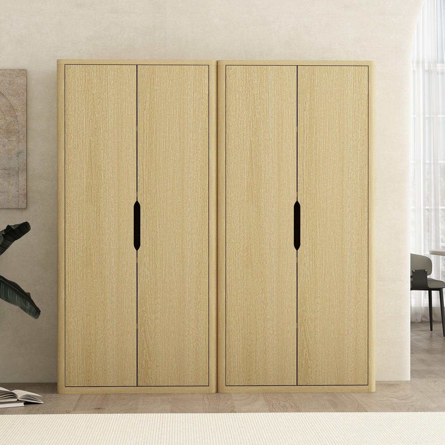 Rivington Modern 38" Bookcase Cabinet in Natural Oak - Set of 2 2-BC004-NA