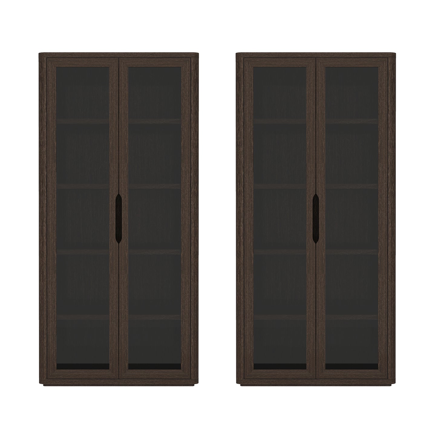Rivington Modern 38" Bookcase Cabinet in Walnut - Set of 2 2-BC005-BR