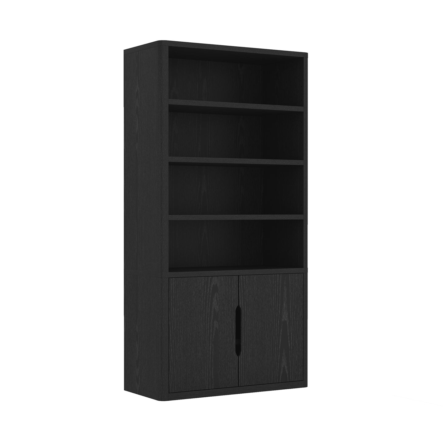 Rivington Modern 40" Bookcase Cabinet in Black - Set of 2 2-BC006-BK