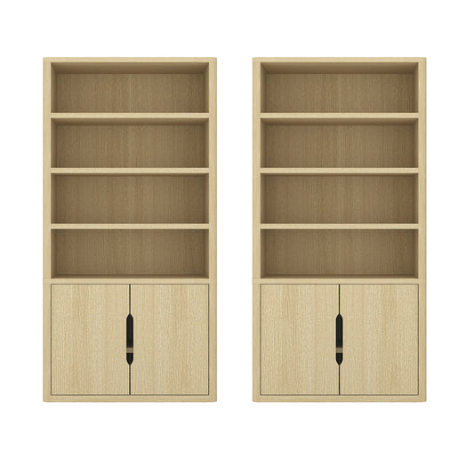 Rivington Modern 40" Bookcase Cabinet in Natural Oak - Set of 2 2-BC006-NA