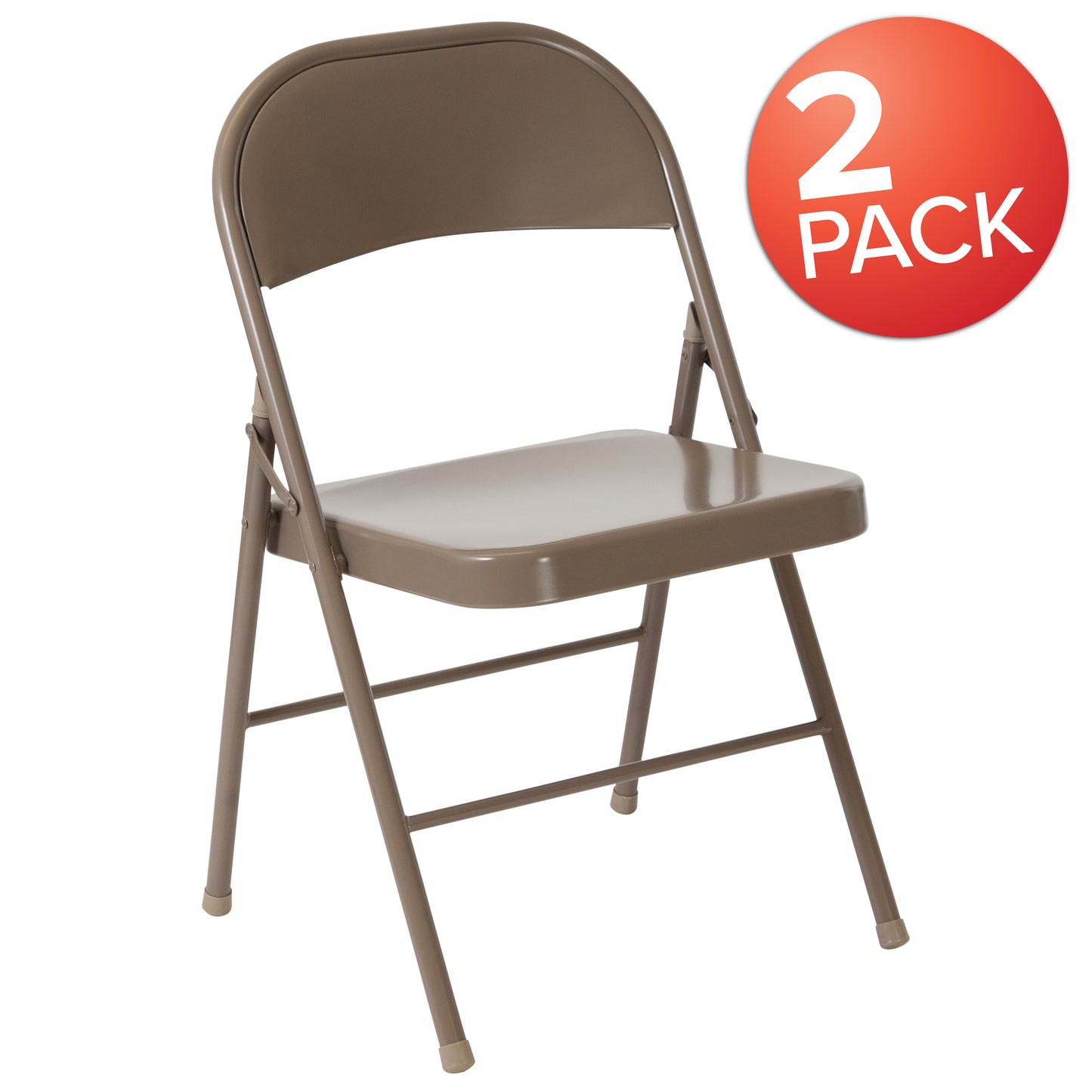 2 Pack HERCULES Series Double Braced Beige Metal Folding Chair Beige 2-BD-F002-BGE-GG