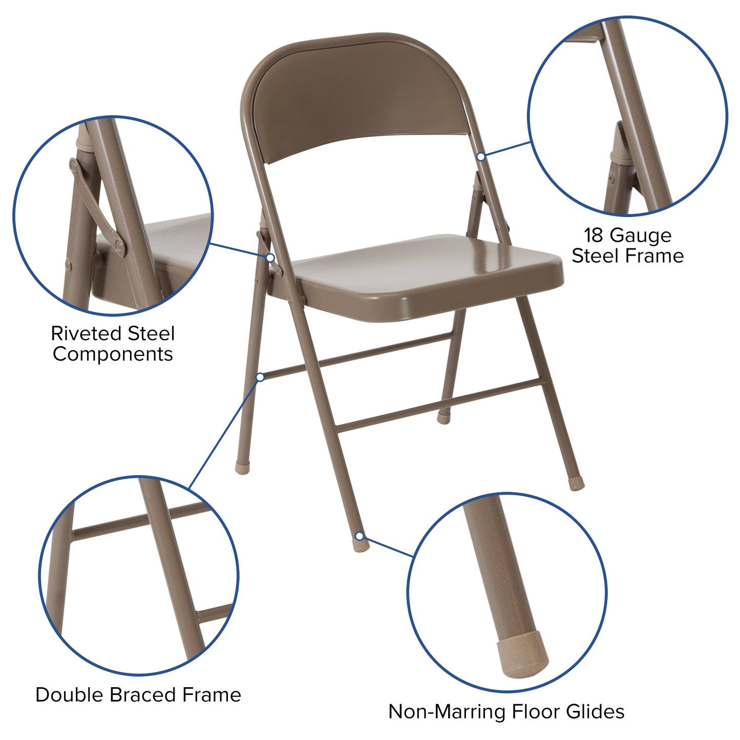 2 Pack HERCULES Series Double Braced Beige Metal Folding Chair Beige 2-BD-F002-BGE-GG