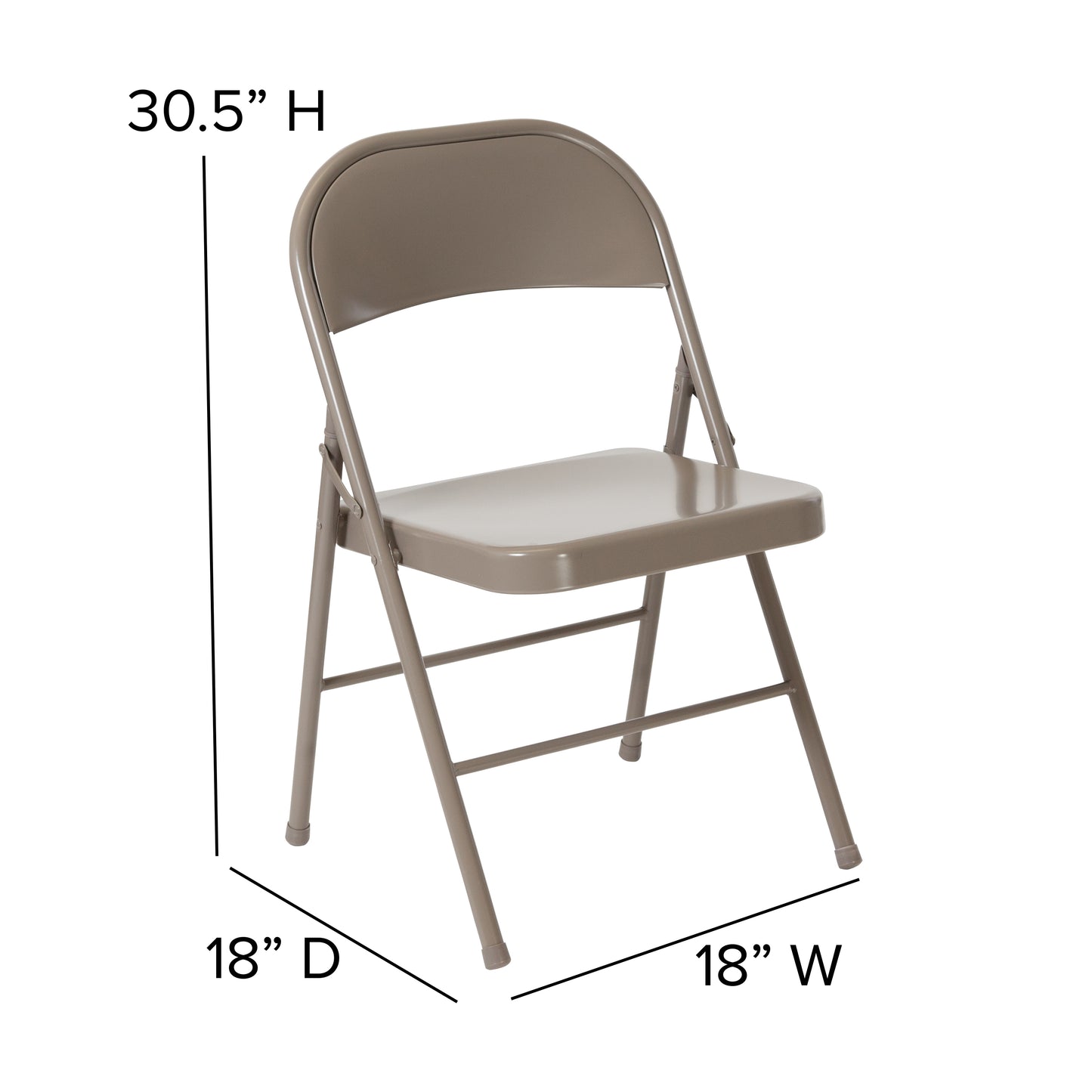 2 Pack HERCULES Series Double Braced Gray Metal Folding Chair Gray 2-BD-F002-GY-GG