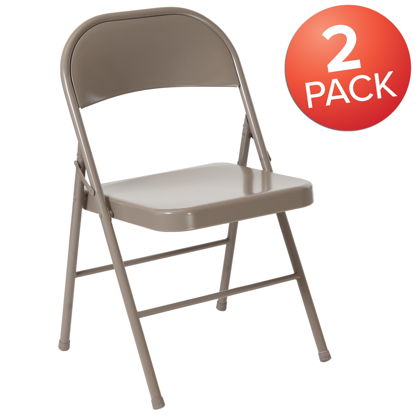 2 Pack HERCULES Series Double Braced Gray Metal Folding Chair Gray 2-BD-F002-GY-GG