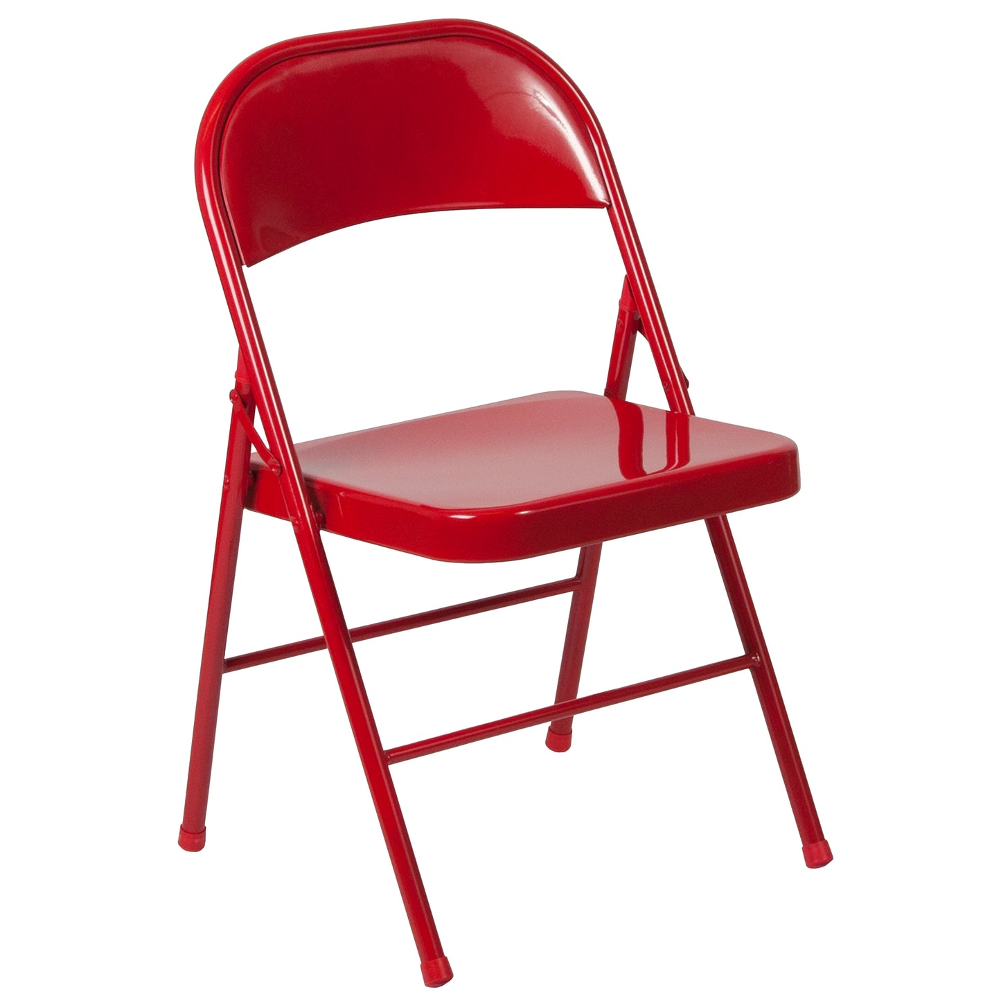 2 Pack HERCULES Series Double Braced Red Metal Folding Chair Red