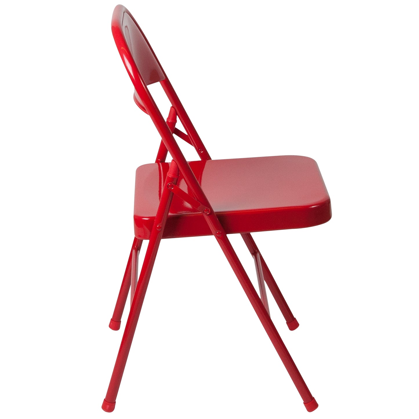 2 Pack HERCULES Series Double Braced Red Metal Folding Chair Red
