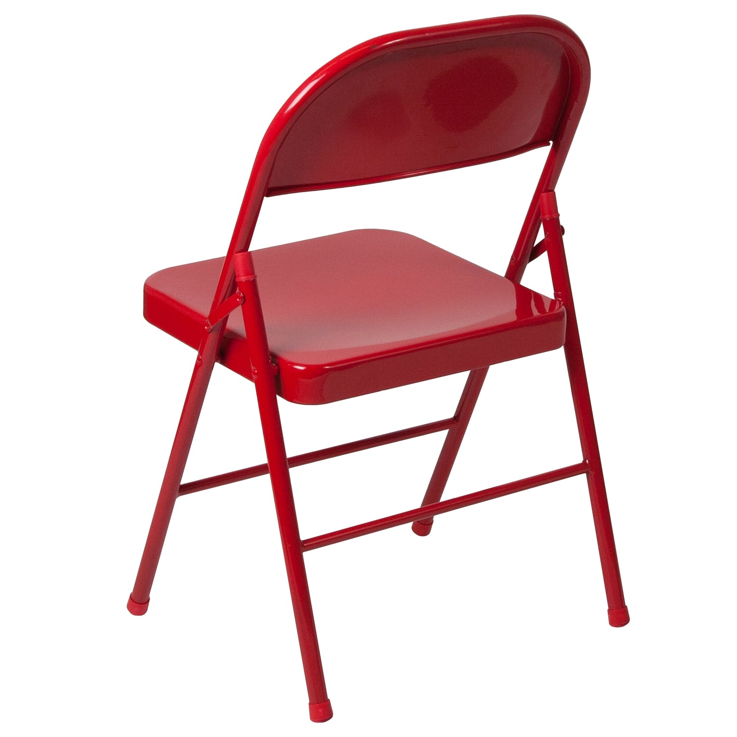 2 Pack HERCULES Series Double Braced Red Metal Folding Chair Red