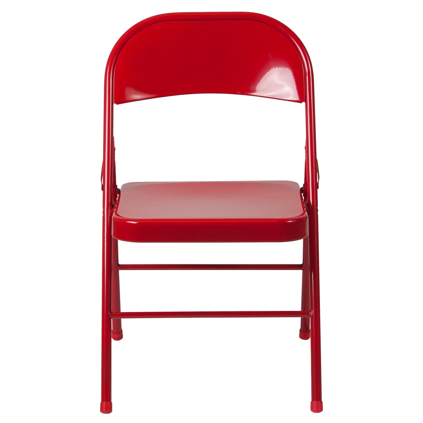 2 Pack HERCULES Series Double Braced Red Metal Folding Chair Red