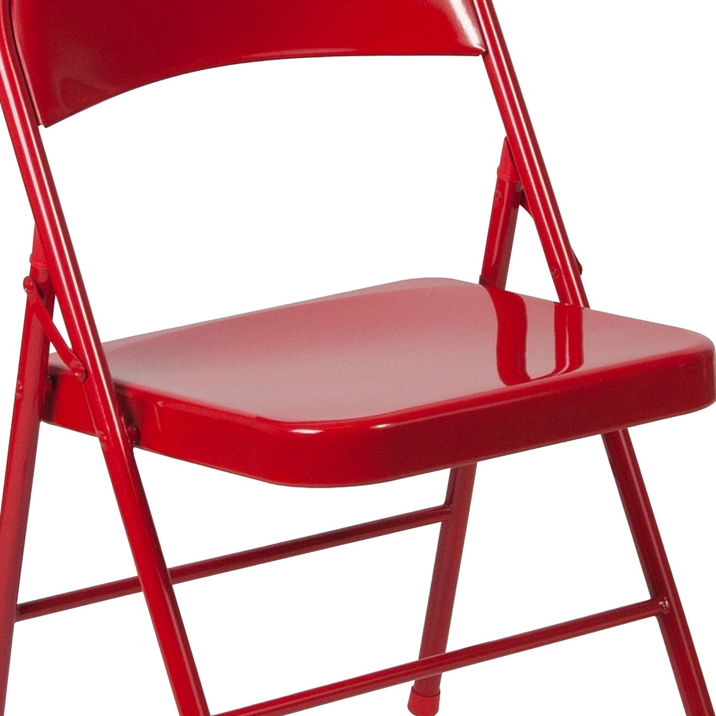 2 Pack HERCULES Series Double Braced Red Metal Folding Chair Red