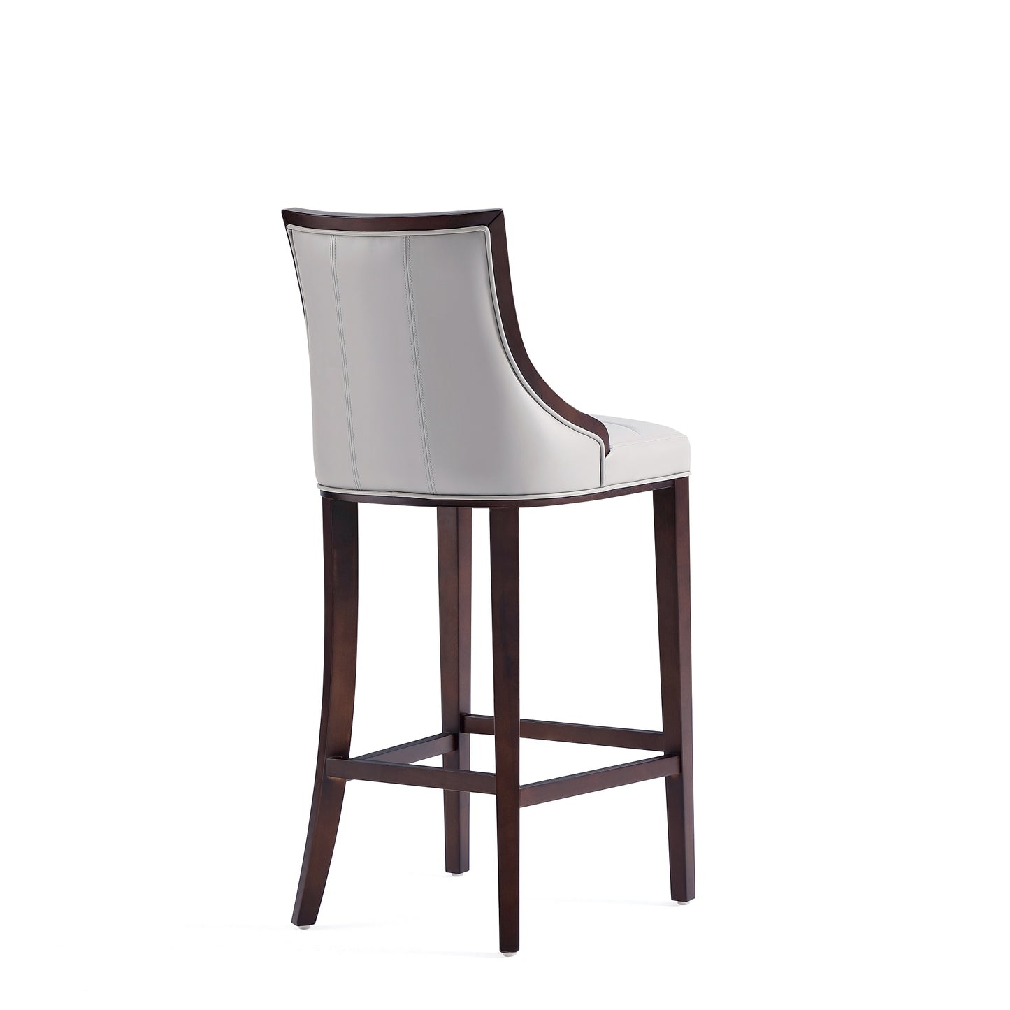 Manhattan Comfort Fifth Avenue Faux Leather Barstool in Light Grey (Set of 2) 2-BS007-LG
