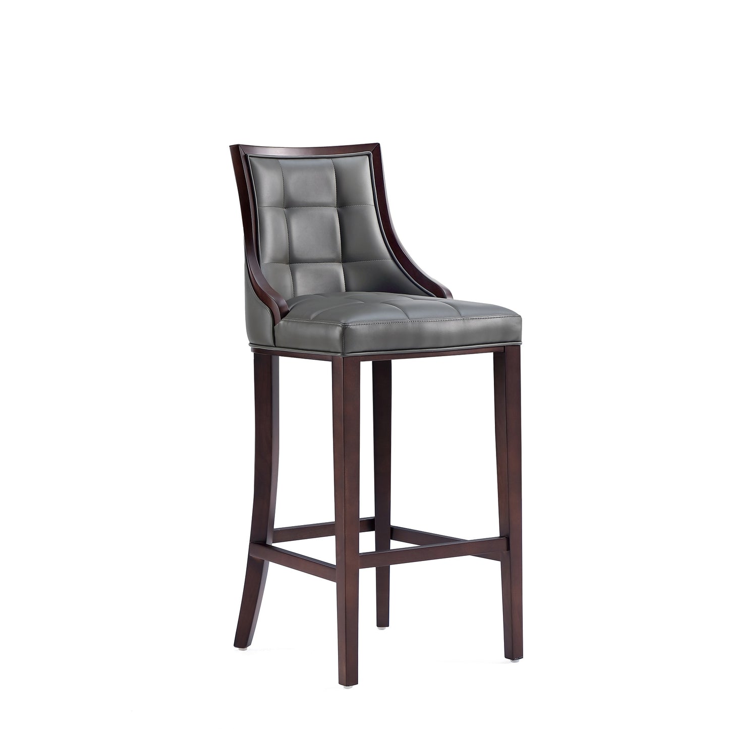 Manhattan Comfort Fifth Avenue Faux Leather Barstool in Pebble Grey (Set of 2) 2-BS007-PE