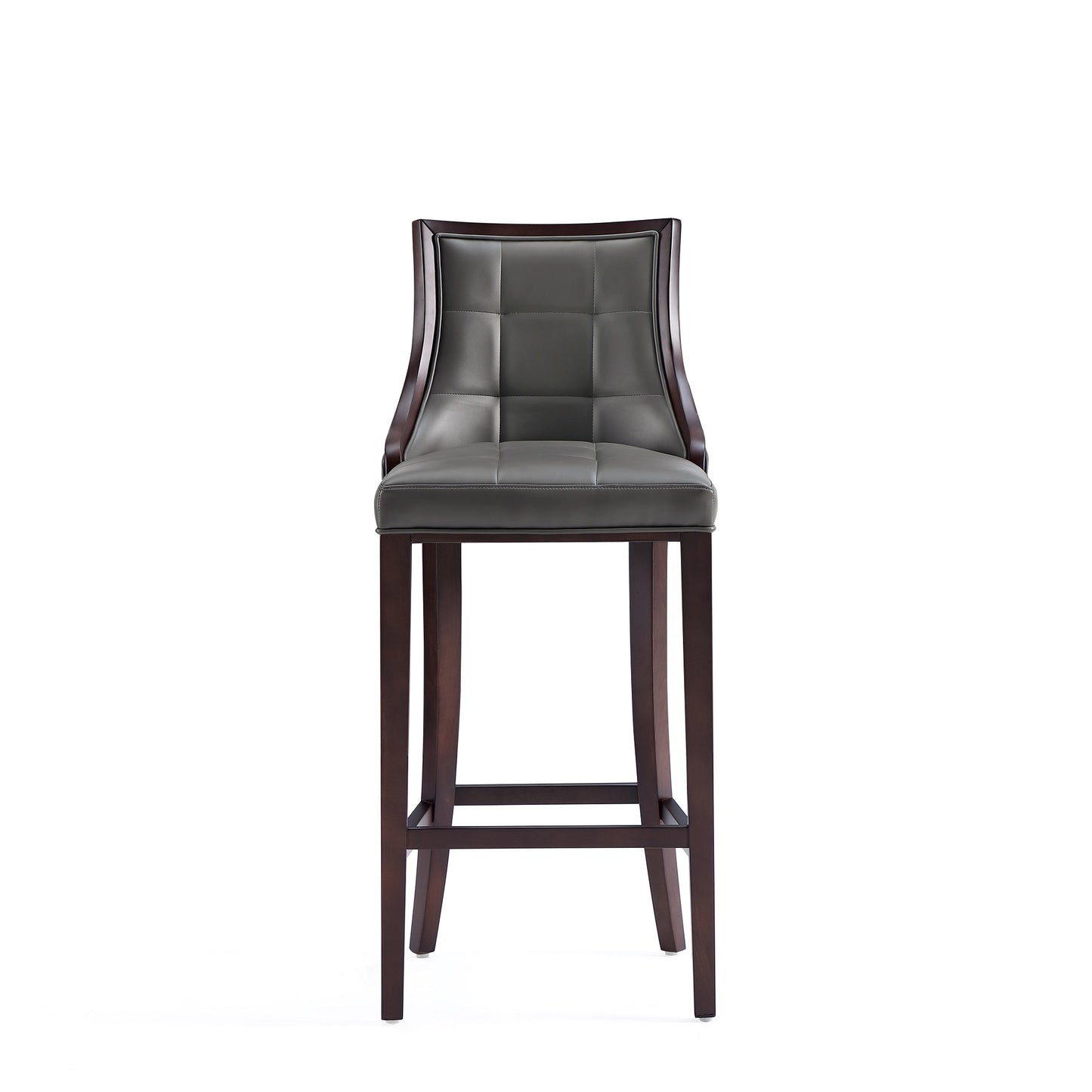 Manhattan Comfort Fifth Avenue Faux Leather Barstool in Pebble Grey (Set of 2) 2-BS007-PE
