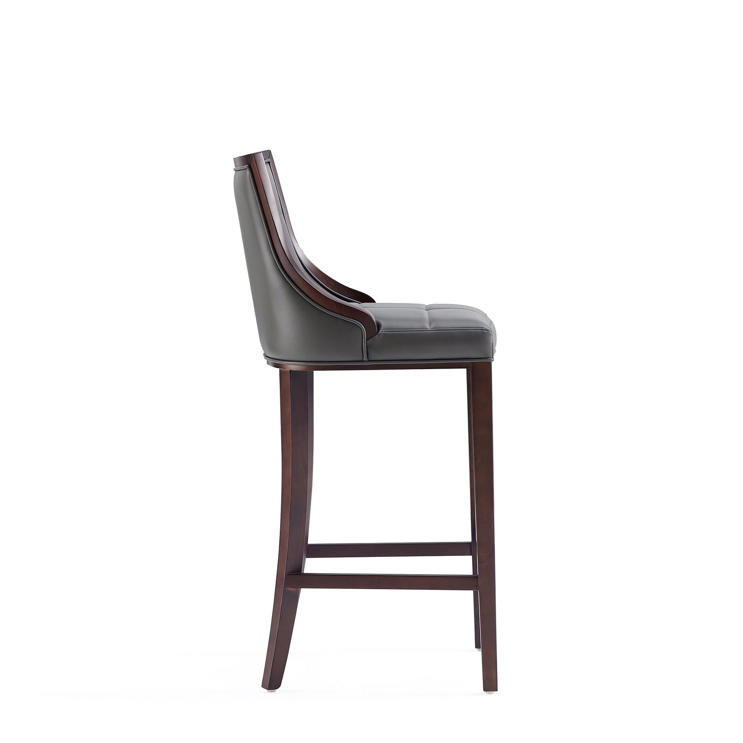 Manhattan Comfort Fifth Avenue Faux Leather Barstool in Pebble Grey (Set of 2) 2-BS007-PE