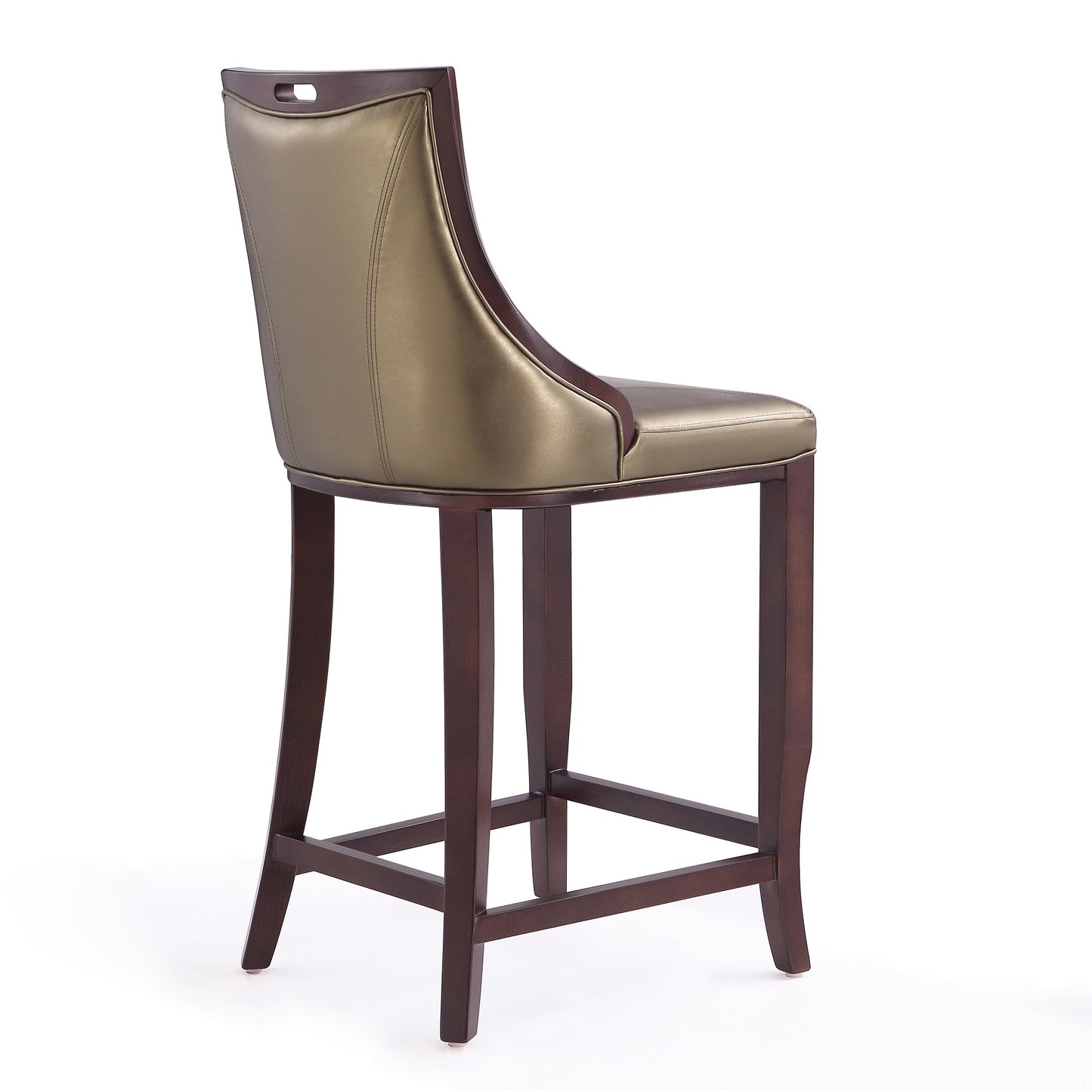 Emperor Traditional Wood Upholstered Barstool in Bronze - Set of 2 2-BS008-BZ