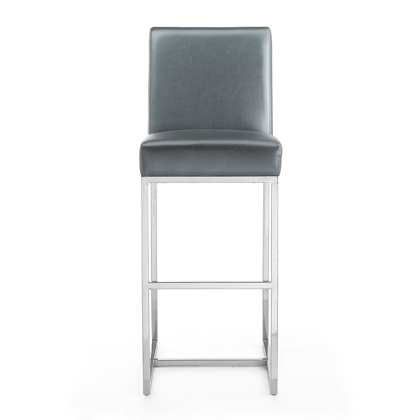 Manhattan Comfort Element 42.13 in. Polished Chrome Stainless Steel Bar Stool