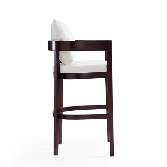Manhattan Comfort Ritz 38 in. Ivory and Dark Walnut Beech Wood Barstool (Set of 2) 2-BS013-IV
