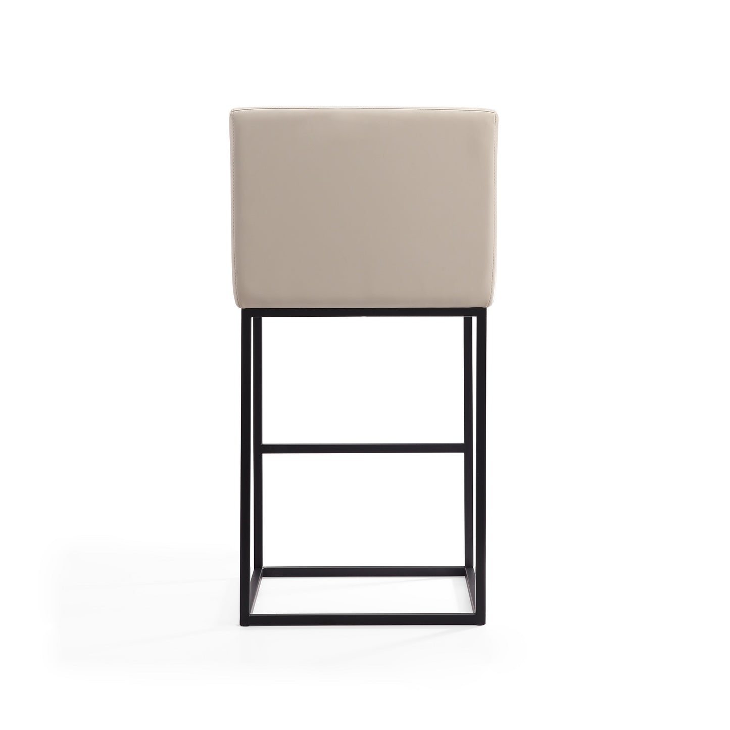 Manhattan Comfort Ambassador 42 in. Cream and Black Metal Barstool (Set of 2) 2-BS017-CR