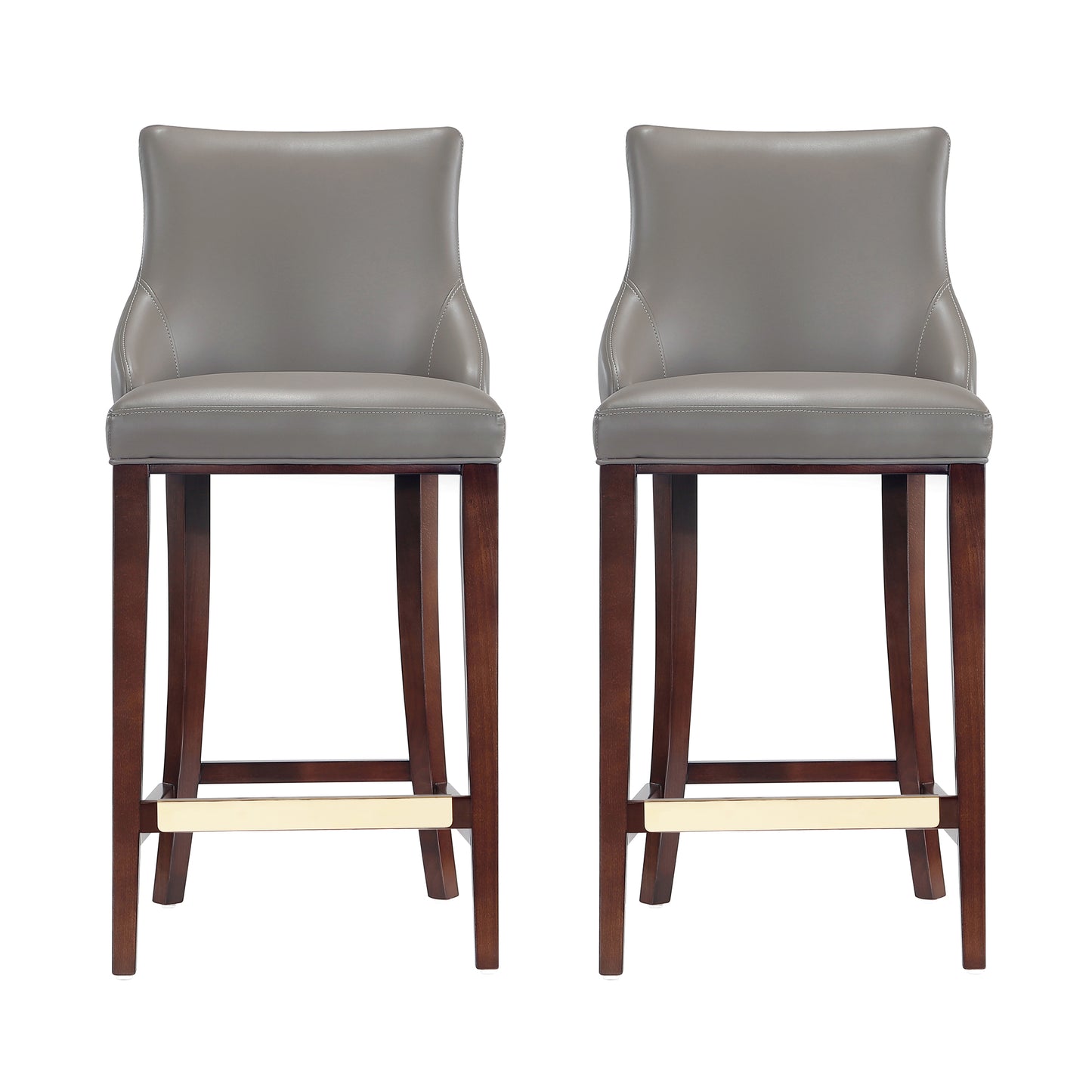 Shubert Modern Wood Upholstered Barstool in Dark Taupe - Set of 2 2-BS019-DT