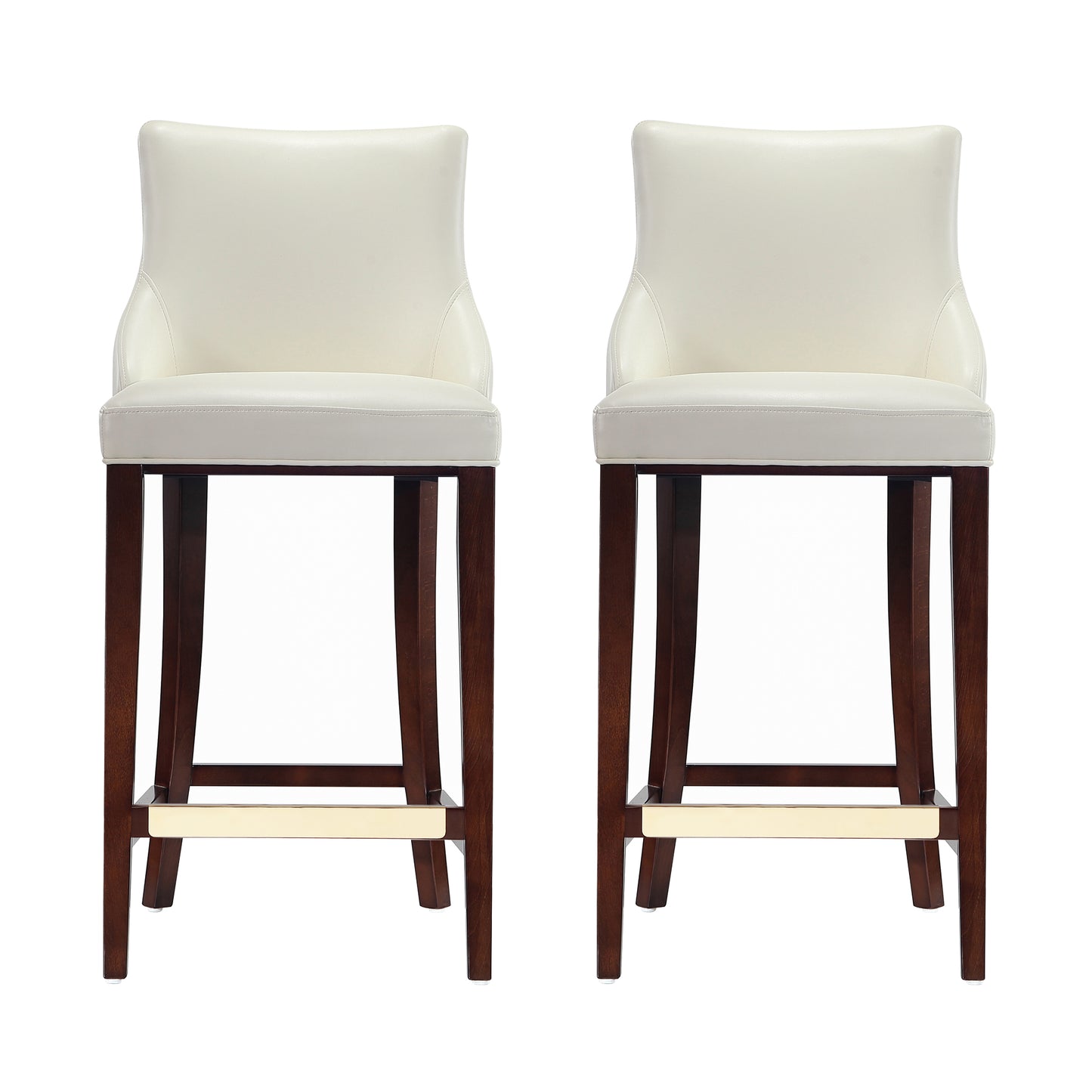 Shubert Modern Wood Upholstered Barstool in Ivory - Set of 2 2-BS019-IV