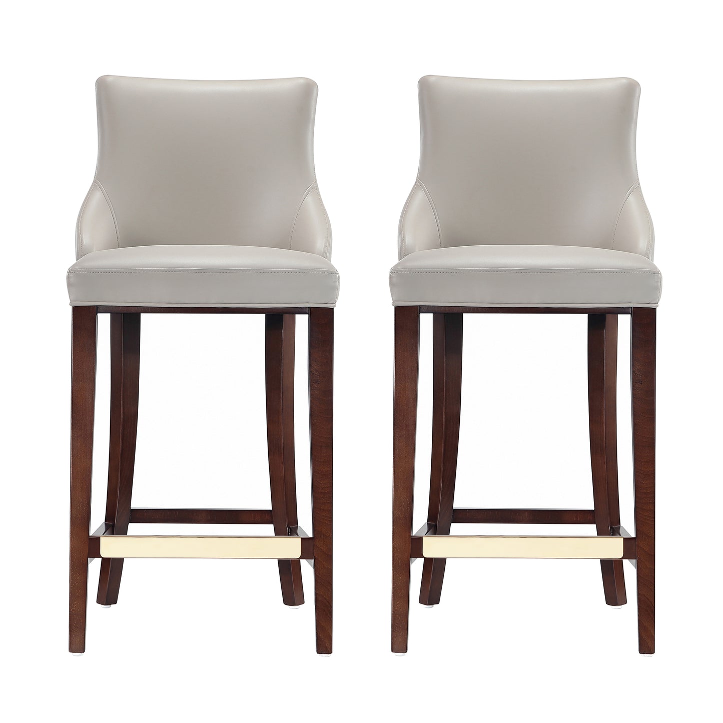 Shubert Modern Wood Upholstered Barstool in Light Gray - Set of 2 2-BS019-LG
