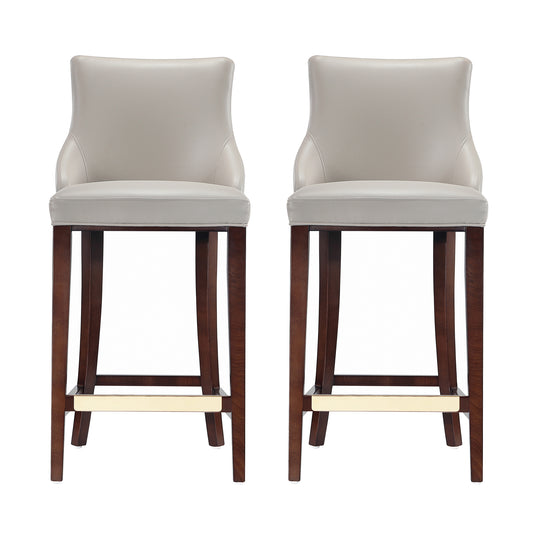 Shubert Modern Wood Upholstered Barstool in Light Gray - Set of 2 2-BS019-LG