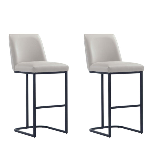 Serena Modern Metal Upholstered Barstool in Light Gray - Set of 2 2-BS020-LG