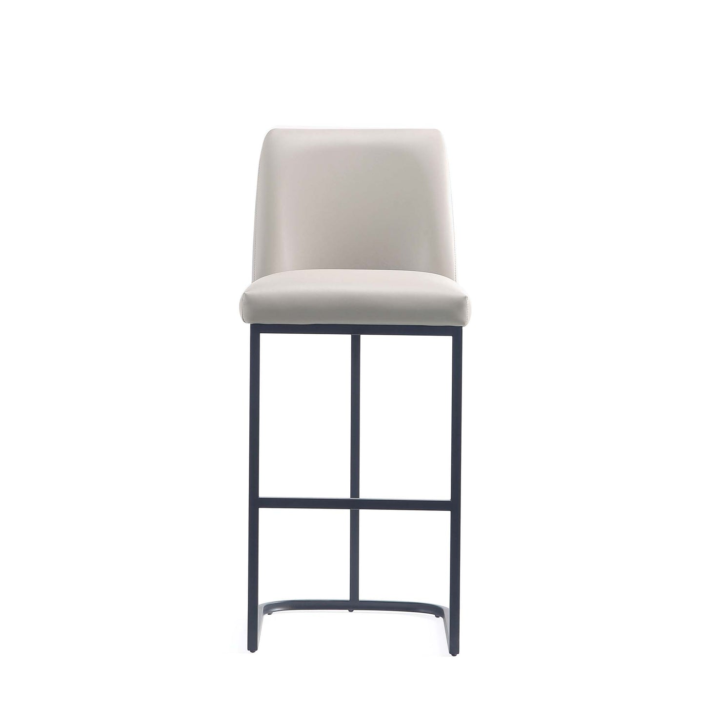 Serena Modern Metal Upholstered Barstool in Light Gray - Set of 2 2-BS020-LG