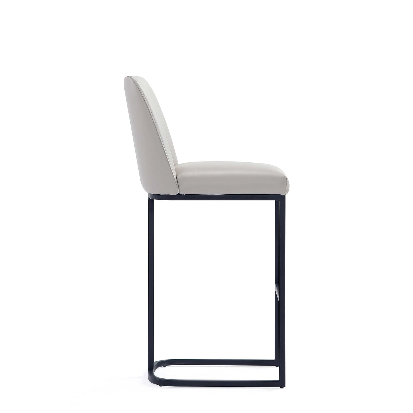 Serena Modern Metal Upholstered Barstool in Light Gray - Set of 2 2-BS020-LG