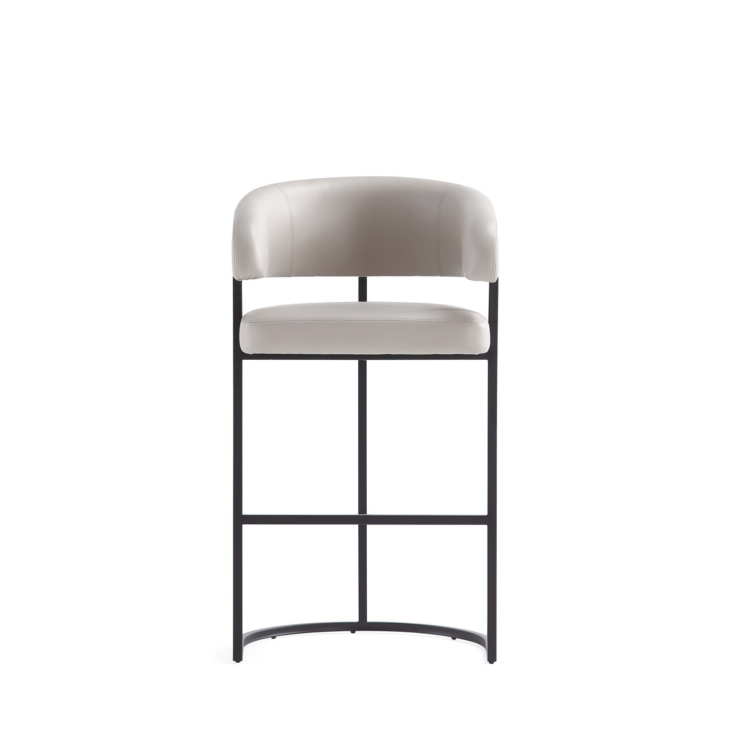 Augusta Modern Metal Upholstered Barstool in Light Gray - Set of 2 2-BS021-LG