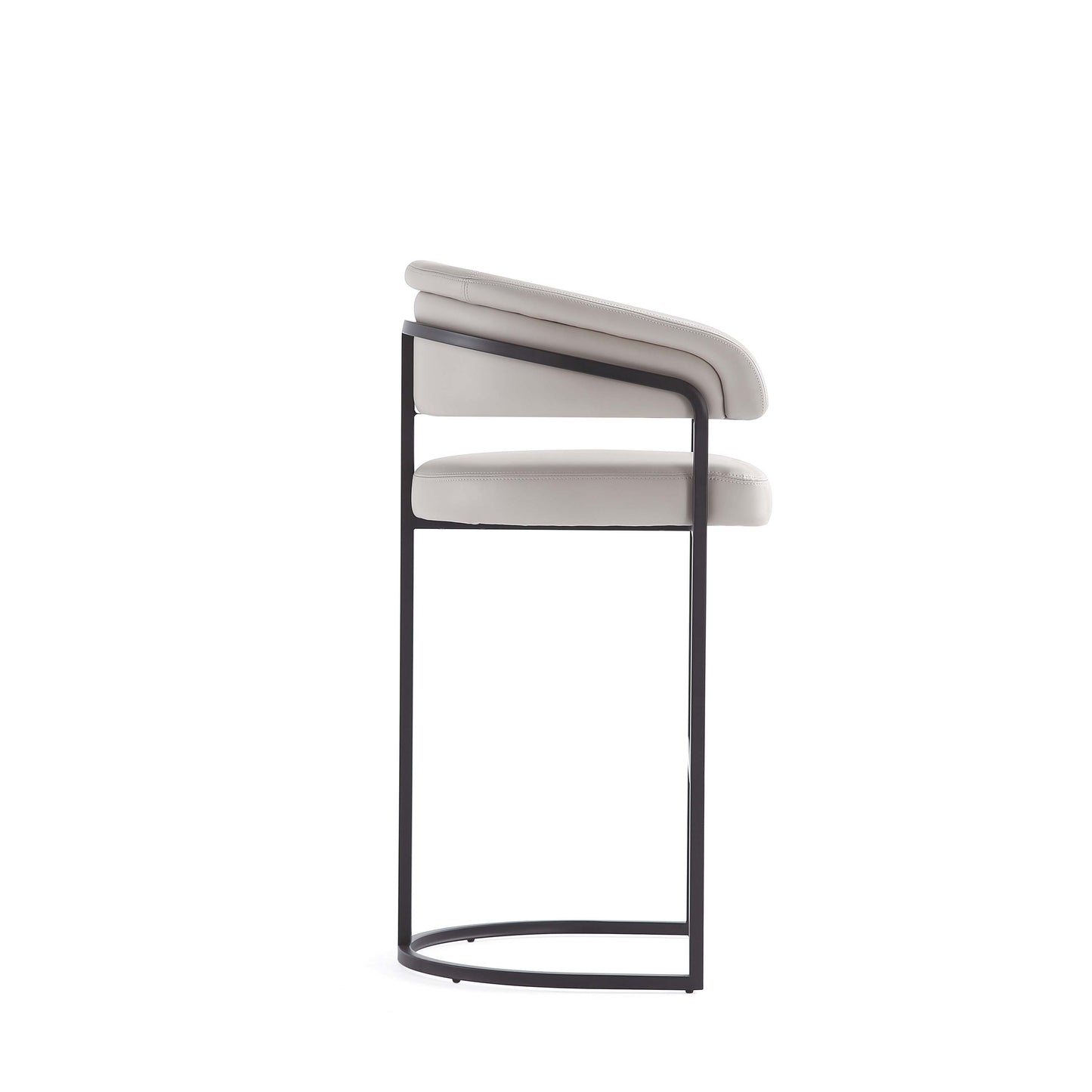 Augusta Modern Metal Upholstered Barstool in Light Gray - Set of 2 2-BS021-LG