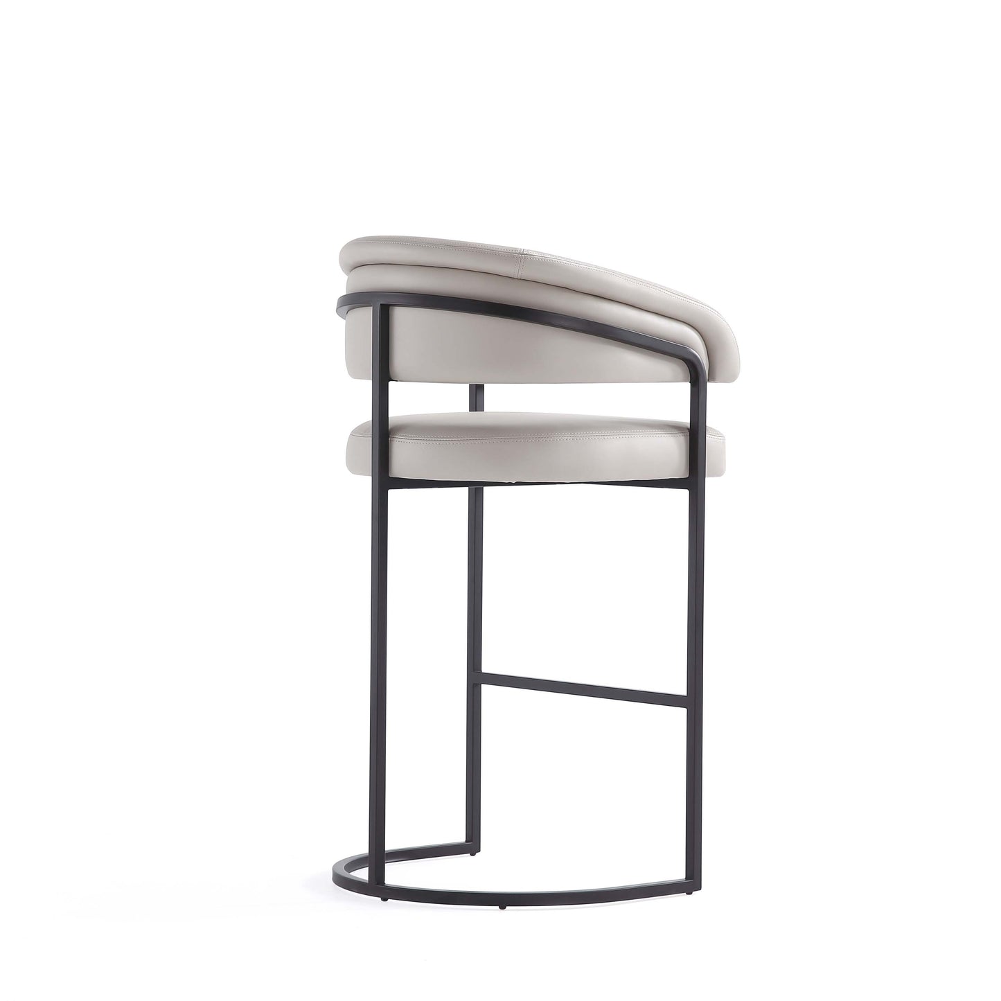 Augusta Modern Metal Upholstered Barstool in Light Gray - Set of 2 2-BS021-LG