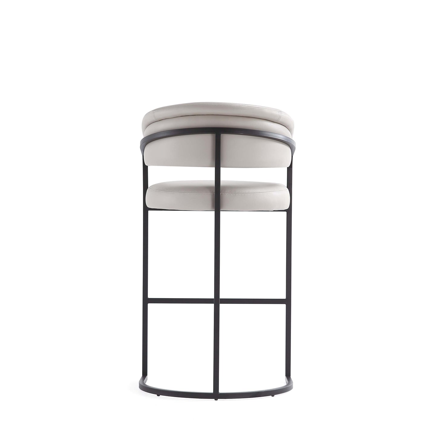 Augusta Modern Metal Upholstered Barstool in Light Gray - Set of 2 2-BS021-LG