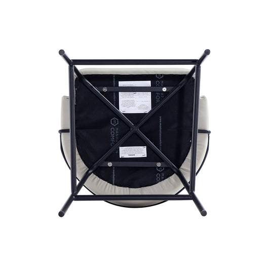 Gracie Modern Metal Upholstered Barstool in Stone Gray and Black - Set of 2 2-BS022-BST