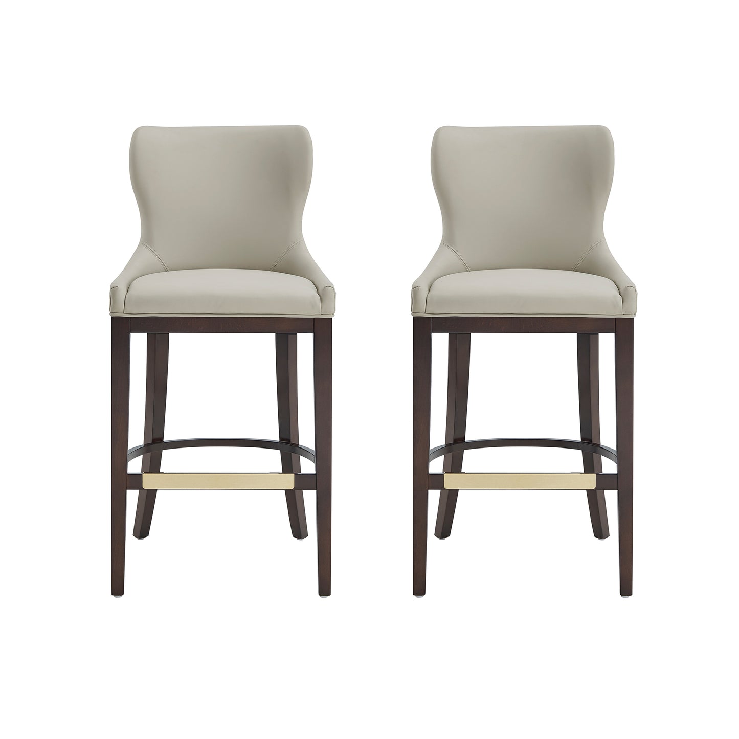 Blair Modern Wood Upholstered Barstool in Stone - Set of 2 2-BS023-ST