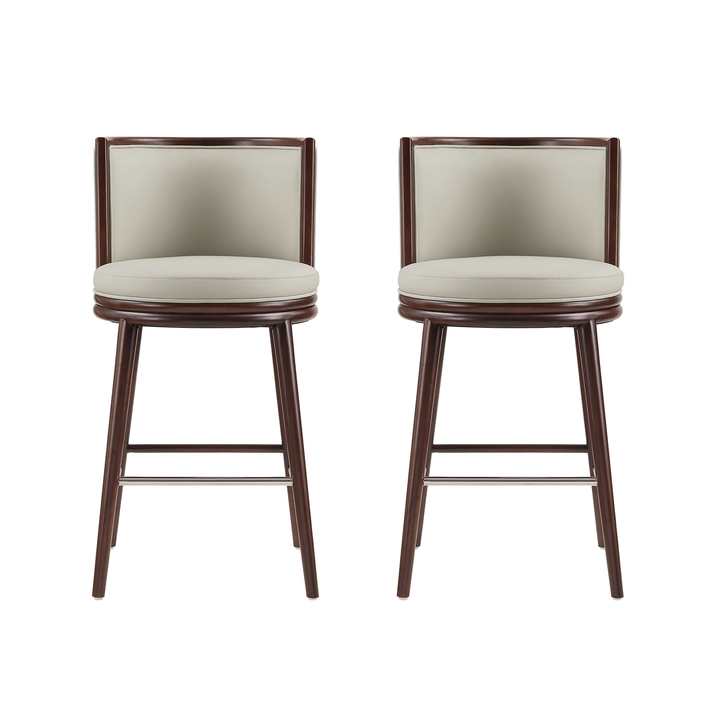 Evalyn Modern Wood Upholstered Barstool in Stone - Set of 2 2-BS024-ST