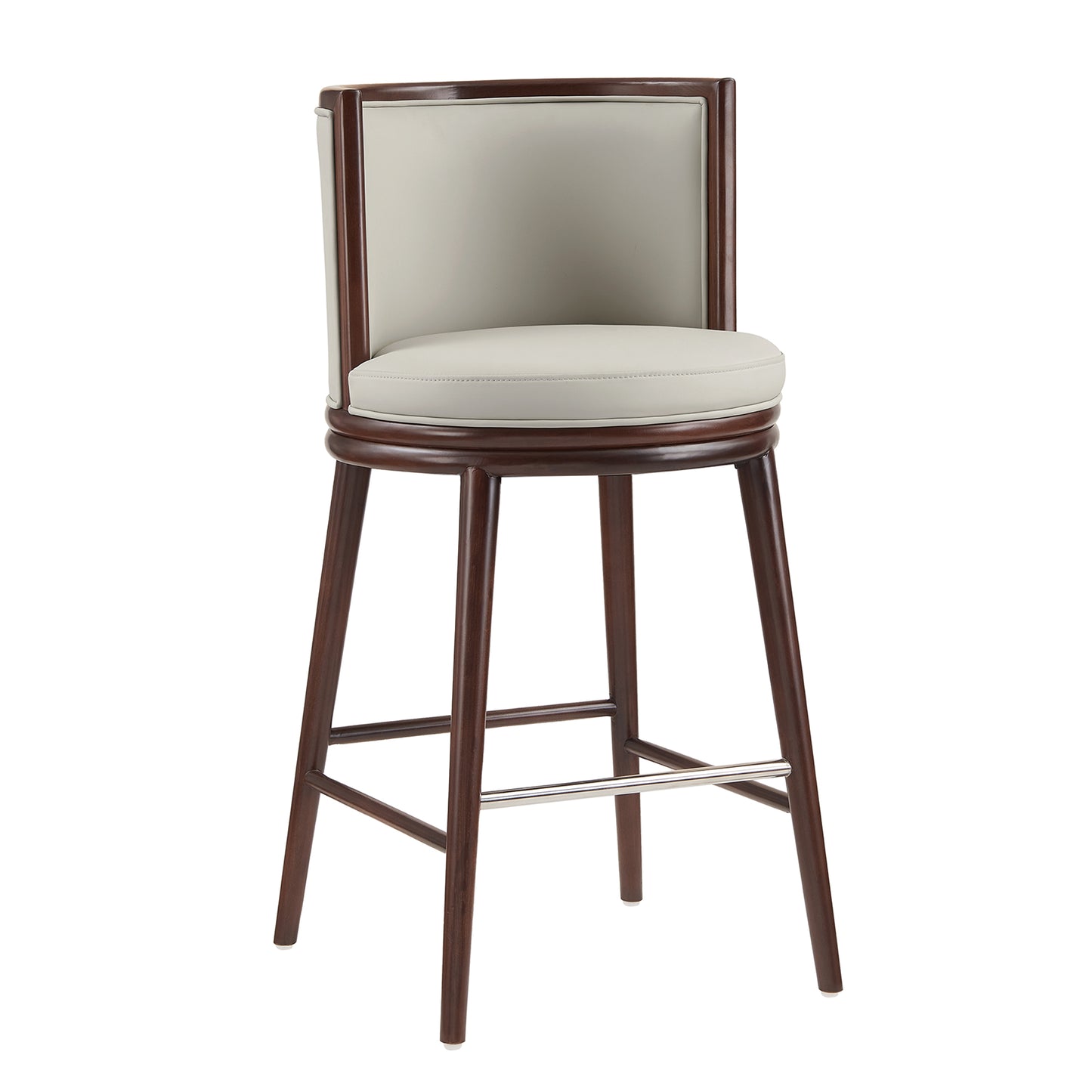 Evalyn Modern Wood Upholstered Barstool in Stone - Set of 2 2-BS024-ST