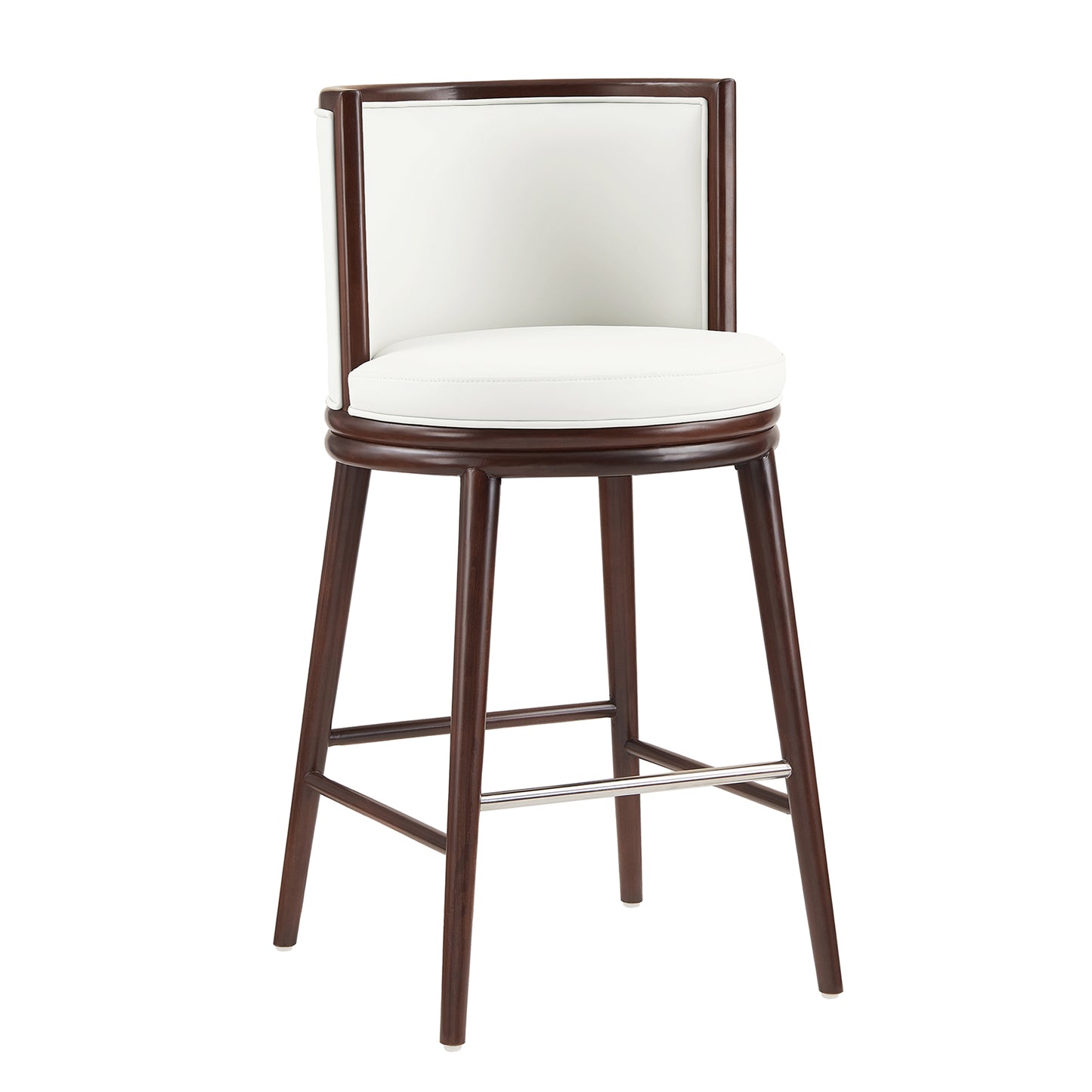 Evalyn Modern Wood Upholstered Barstool in White - Set of 2 2-BS024-WH