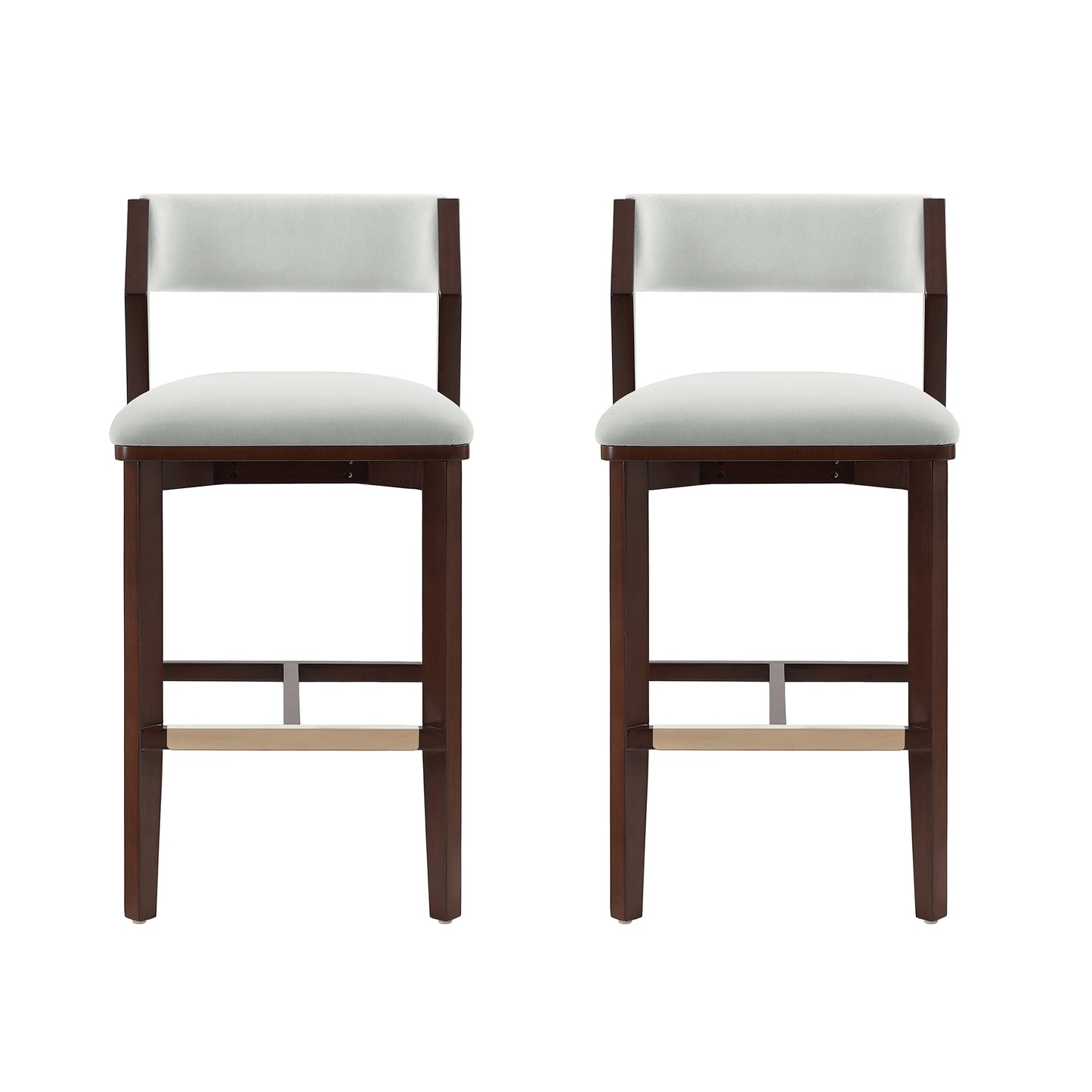 Patricia Modern Wood Upholstered Barstool in White Glacier - Set of 2 2-BS026-WH