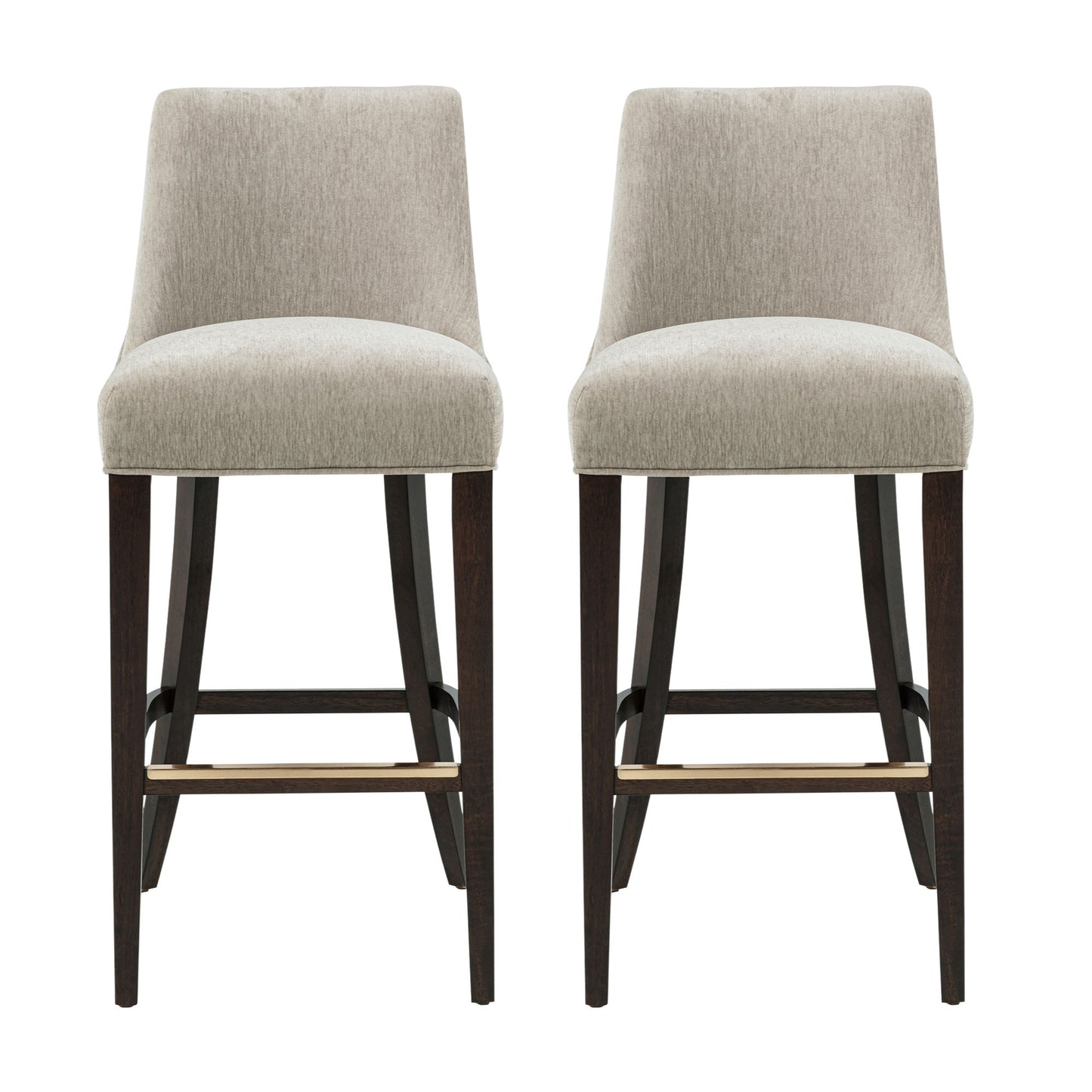Beever Modern Wood Upholstered Chenille Barstool in Taupe - Set of 2 2-BS027-TP